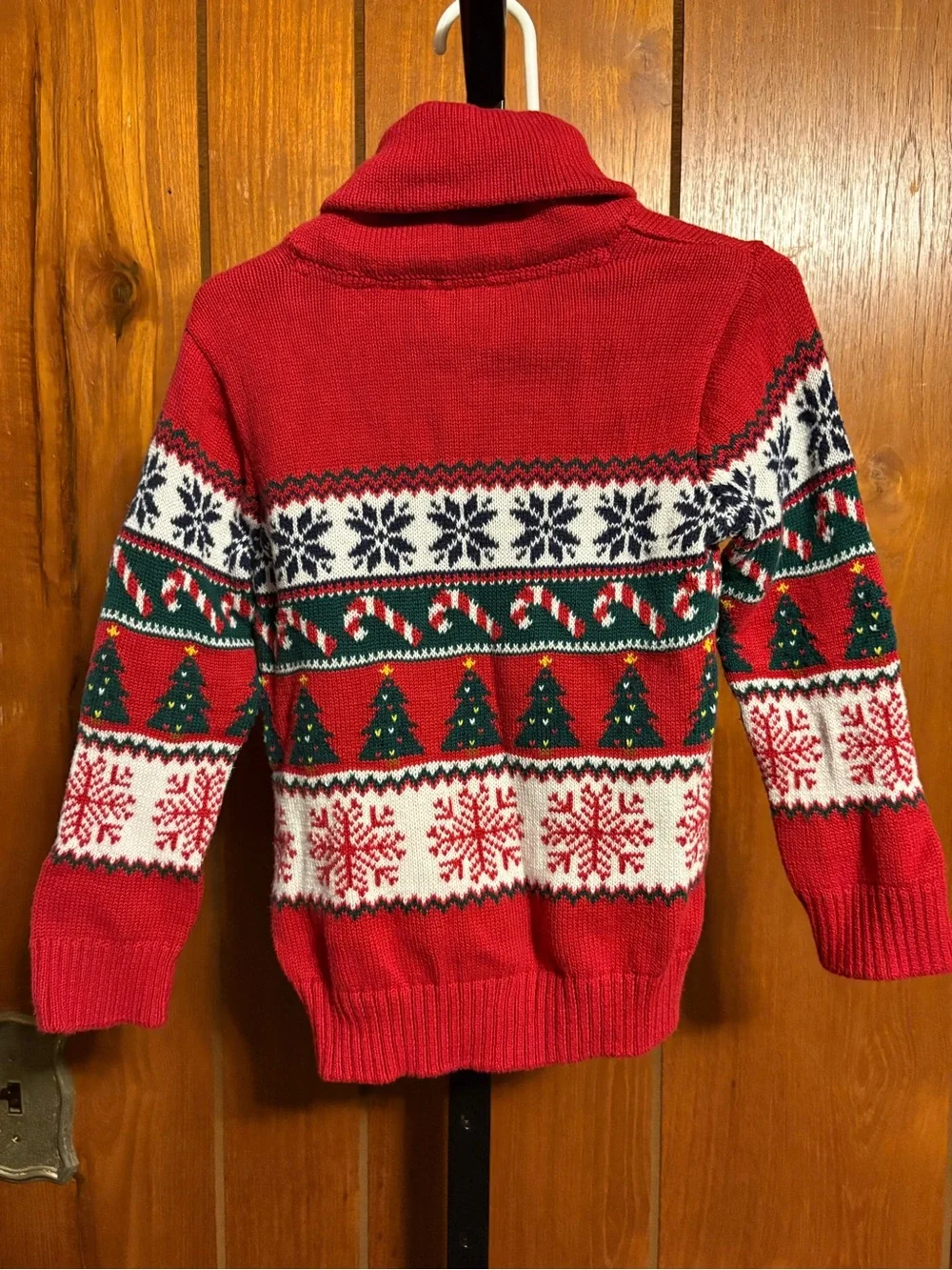 The Children's Place Red Fair Isle Cowl Neck Holiday Sweater